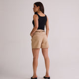 BERMUDA FEMININA SARJA COM CINTO KAKI