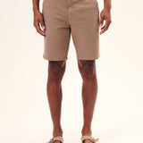 BERMUDA RETA EM SARJA MASCULINA KAKI MÉDIO