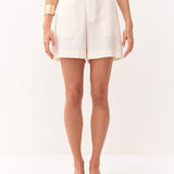 BERMUDA LINHO CÓS TRANSPASSADO FEMININO OFF WHITE