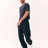 CALÇA WIDE LEG CARGO MASCULINA BLACK