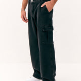 CALÇA WIDE LEG CARGO MASCULINA BLACK