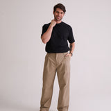 CALÇA BAGGY ALFAIATARIA MASCULINA KAKI
