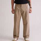 CALÇA BAGGY ALFAIATARIA MASCULINA KAKI