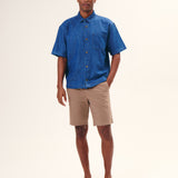 CAMISA BOXY MANGA CURTA EM JEANS MASCULINO CLARO