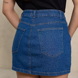 Short Saia Jeans Cintura Média - Medio