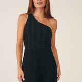 Regata Feminina De Um Ombro Só  Preto