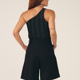 Regata Feminina De Um Ombro Só  Preto