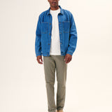 JAQUETA TEXTURIZADA MASCULINA JEANS CLARO
