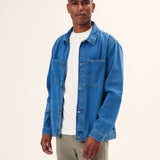 JAQUETA TEXTURIZADA MASCULINA JEANS CLARO