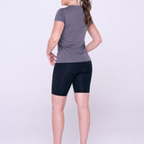 CAMISETA FITNESS FEMININA CINZA