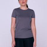CAMISETA FITNESS FEMININA CINZA