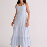 VESTIDO MIDI MARIAS VICHY AZUL