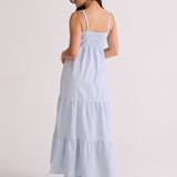 VESTIDO MIDI MARIAS VICHY AZUL