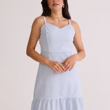 VESTIDO MIDI MARIAS VICHY AZUL