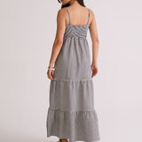 VESTIDO MIDI MARIAS VICHY PRETO