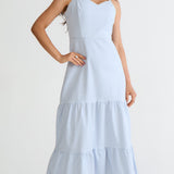 Vestido Midi Marias Vichy - Azul