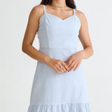 Vestido Midi Marias Vichy - Azul
