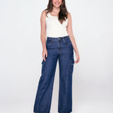 Calça Wide Leg Cargo