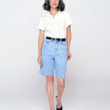 Bermuda Wide Feminina - Jeans Claro