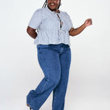 Calça Reta Plus Size - Jeans Escuro