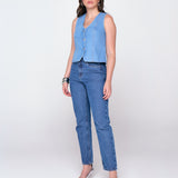 Calça Reta Feminina - Jeans Médio