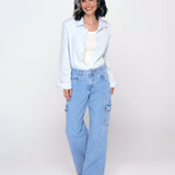 Calça Wide Leg Cargo