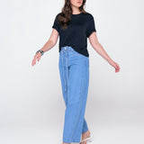 Calça Baggy Com Cinto - Jeans Claro