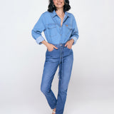 Calça Jeans Mom Com Cinto - Jeans Escuro