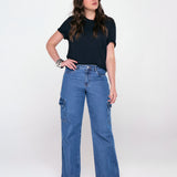 Calça Wide Leg Cargo