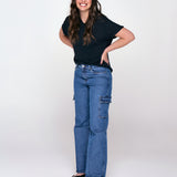 Calça Wide Leg Cargo