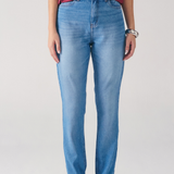 Calça Mom Feminina Jeans Cintura Alta