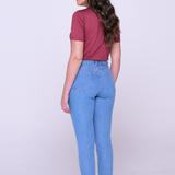 Calça Jeans Mom Com Cinto - Jeans Claro