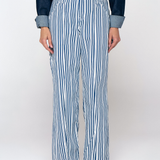 Calça Wide Leg Listrada