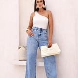 Calça Wide Leg Feminina - Jeans Claro