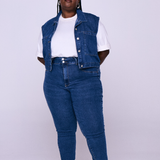 Calça Pull Up Plus Size - Jeans Médio
