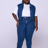 Calça Pull Up Plus Size - Jeans Médio