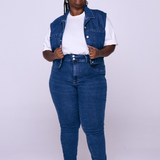 Calça Pull Up Plus Size - Jeans Médio