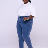 Calça Skinny Plus Size - Jeans Escuro