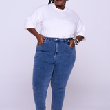 Calça Skinny Plus Size - Jeans Escuro