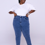 Calça Skinny Plus Size - Jeans Escuro