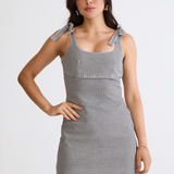 Vestido Jeans Vichy - Preto