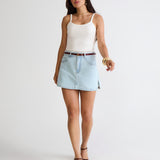 SHORTS SAIA COM CINTO FEMININO CLARO