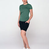 CAMISETA FITNESS FEMININA VERDE MILITAR