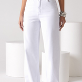 Calça Wide Leg Feminina Rio Branco Cintura Alta