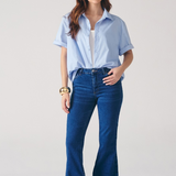 Calça Flare Feminina Jeans Cintura Média