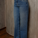 Calça Jeans Palazzo Com Brilho