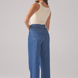 Calça Feminina Wide Leg - Jeans Escuro