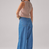 Calça Feminina Wide Leg - Jeans Médio