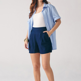 Short Alfaiataria de Viscose Cintura Alta