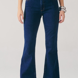 Calça Flare Feminina Jeans Cintura Média